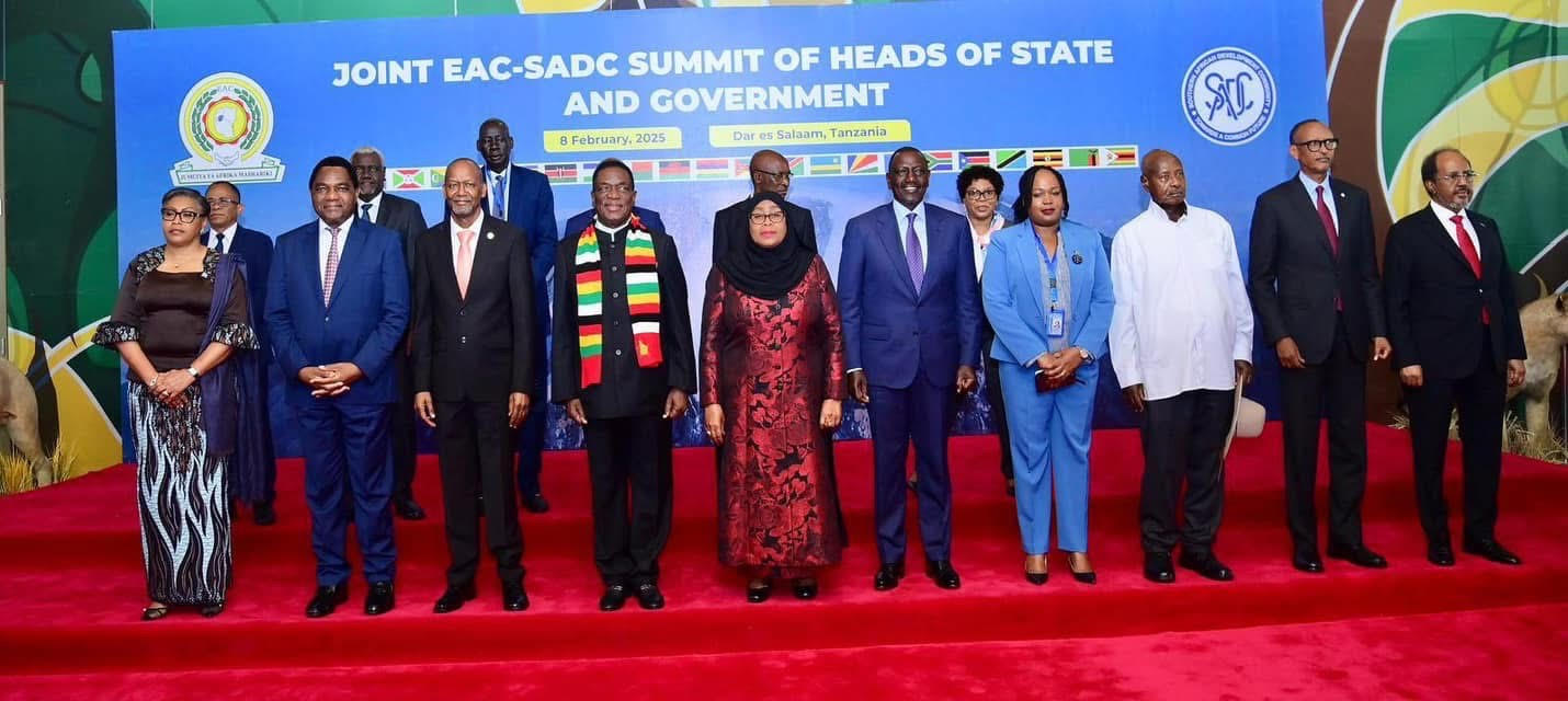 1.	The Joint Summit of the Heads of State and Government of the East African Community (EAC) and the Southern African Development Community (SADC) (hereinafter called Joint Summit) met in Dar es Salaam in the United Republic of Tanzania on 8th February 2025 in a cordial atmosphere to deliberate on the security situation in the Democratic Republic of the Congo (DRC).