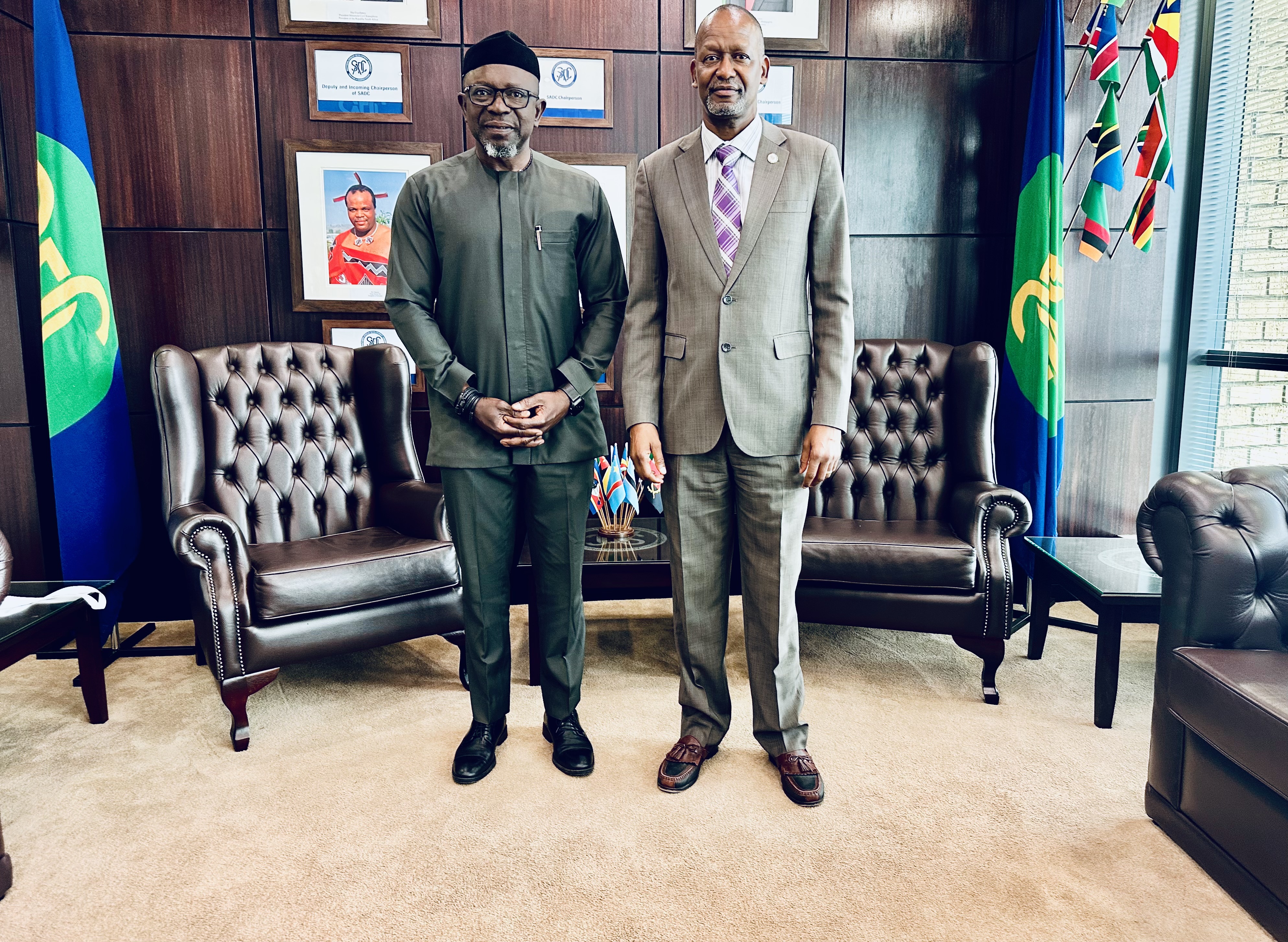 The Southern African Development Community (SADC) Executive Secretary, His Excellency Mr. Elias Magosi, held a consultative meeting with Dr. Matthias Naab, Director of the United Nations Development Programme (UNDP) Regional Service Centre for Africa (RSCA), on 04 November 2025, at the SADC Secretariat Headquarters in Gaborone, Botswana.
