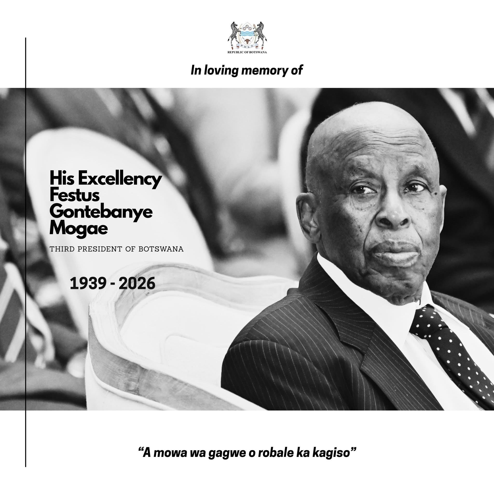 SADC MESSAGE OF CONDOLENCES ON THE PASSING OF HIS EXCELLENCY FESTUS GONTEBANYE MOGAE, THIRD PRESIDENT OF THE REPUBLIC OF BOTSWANA