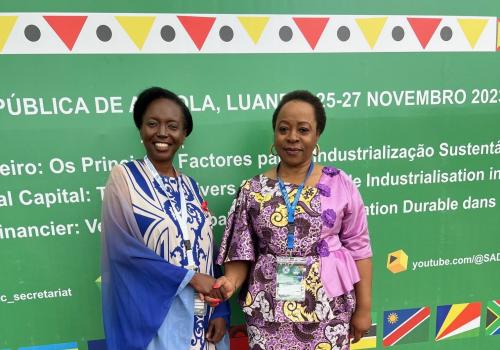 H. E Dr. Silvia Lutucuta, Minister of Health for Angola and Mrs. Angele Makombo N’tumba, SADC Deputy Executive Secretary for Regional Integration