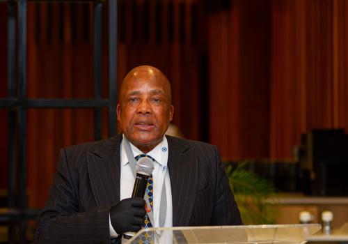 Honourable Dr. Aaron Motsoaledi, Minister of Health of the Republic of South Africa, and Chairperson of the SADC Ministerial Committee on Health