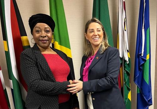 SADC Deputy Executive Secretary for Regional Integration, Ms Angéle Makombo N’Tumba and H.E. Ms. Ana Isabel Xavier, Secretary of State for Foreign Affairs and Cooperation of Portugal