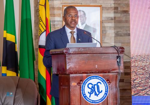 by Hon. Velenkosini Fiki Hlabisa, Minister of Cooperative Governance and Traditional Affairs, South Africa, and Chairperson of Committee of SADC Ministers responsible for Disaster and Risk Management