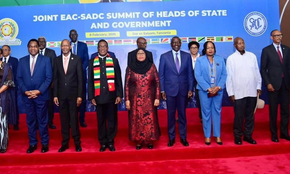 1.	The Joint Summit of the Heads of State and Government of the East African Community (EAC) and the Southern African Development Community (SADC) (hereinafter called Joint Summit) met in Dar es Salaam in the United Republic of Tanzania on 8th February 2025 in a cordial atmosphere to deliberate on the security situation in the Democratic Republic of the Congo (DRC).