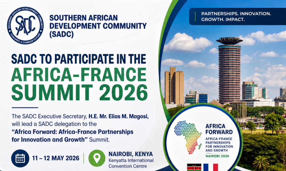 The Southern African Development Community (SADC) Executive Secretary, H.E. Mr. Elias M. Magosi, will lead a SADC delegation to the upcoming “Africa Forward: Africa-France Partnerships for Innovation and Growth” Summit, scheduled to take place on 11-12 May 2026 in Nairobi, Kenya.