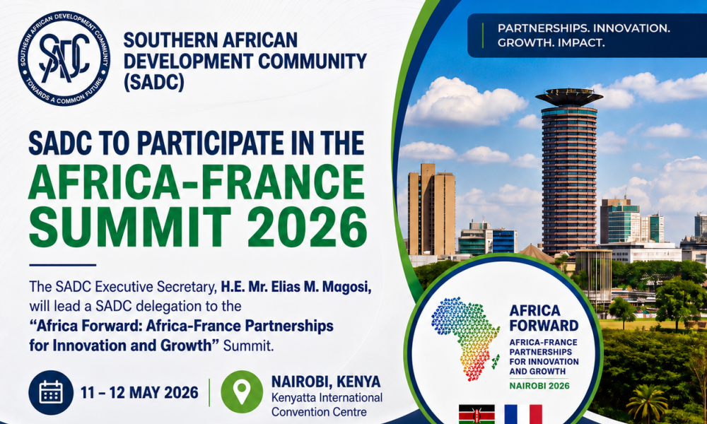 The Southern African Development Community (SADC) Executive Secretary, H.E. Mr. Elias M. Magosi, will lead a SADC delegation to the upcoming “Africa Forward: Africa-France Partnerships for Innovation and Growth” Summit, scheduled to take place on 11-12 May 2026 in Nairobi, Kenya.