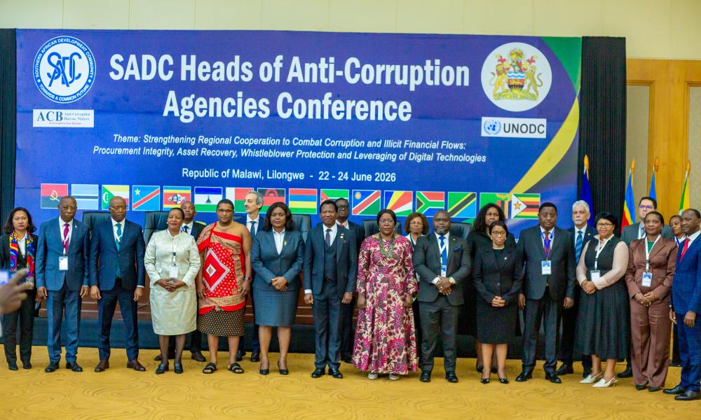 The Southern African Development Community (SADC) Heads of Anti-Corruption Agencies Conference concluded in Lilongwe, Malawi, from 22-24 June 2026, with renewed commitments by Member States and strategic partners to strengthen regional cooperation in combating corruption, illicit financial flows, and related financial crimes.
